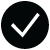 Ícono de marca de verificación en negro